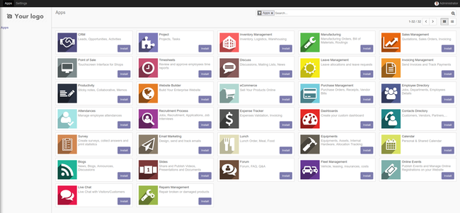 Odoo 11 Welcome Screen Odoo 11 Welcome Screen