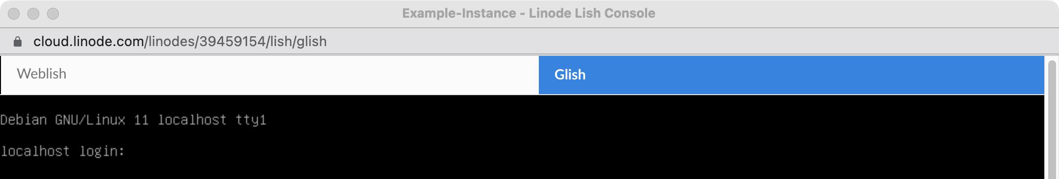 Screenshot of tty in Glish Screenshot of tty in Glish